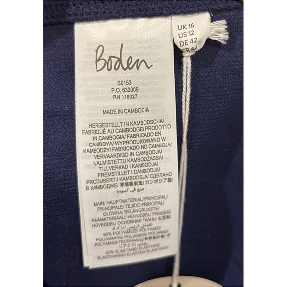 BODEN Classic Bikini French Navy Shorts Size 12 - NWT - Picture 6 of 8